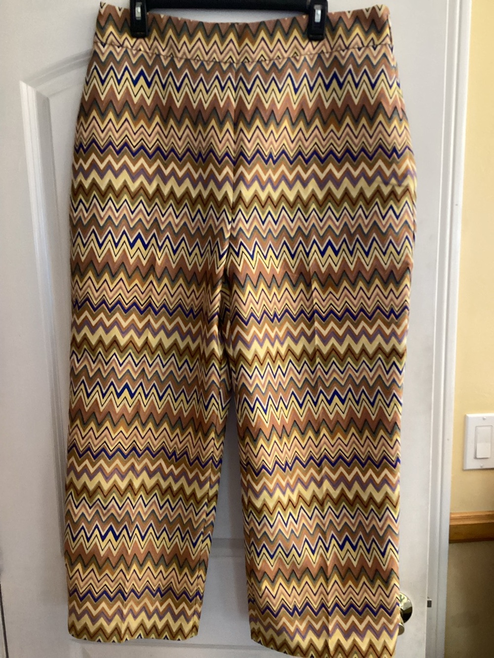 Sézane Jenson Jacquard Zigzag Wide Leg Trousers NWT 46 US 14